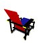 красный синий стул rietveld 1918