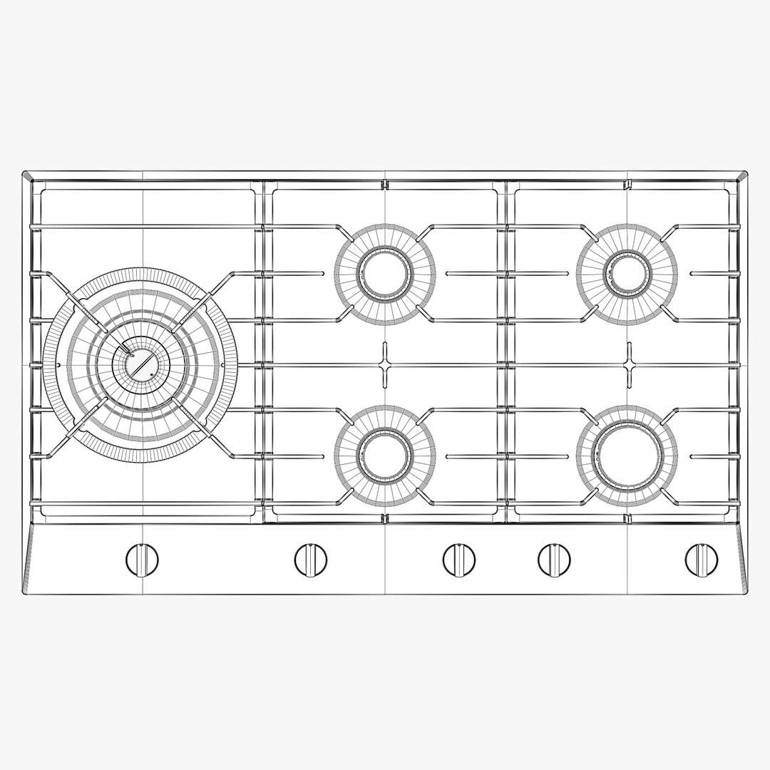 Gas Cooktop 3D Model - TurboSquid 1340582