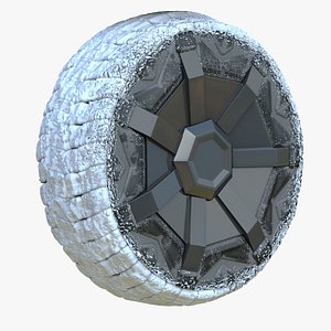 3D model snowy tesla cybertruck wheel