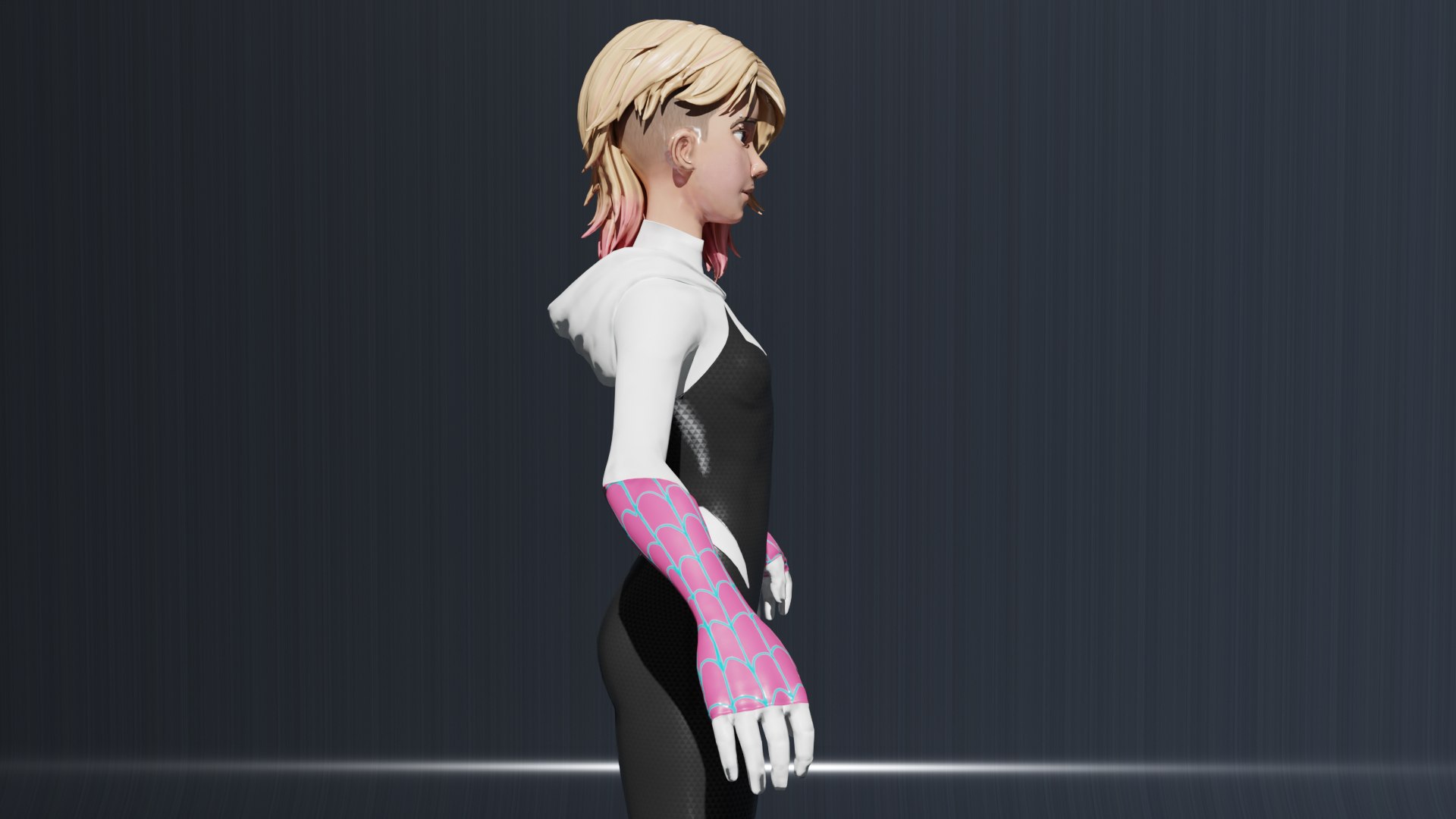 Spider Gwen low-poly 3D model https://p.turbosquid.com/ts-thumb/zT/XhJ7qk/S5/50001/png/1791741872/1920x1080/fit_q87/70bcec905024036a23f8b12c71870a2bbbfb8d94/50001.jpg