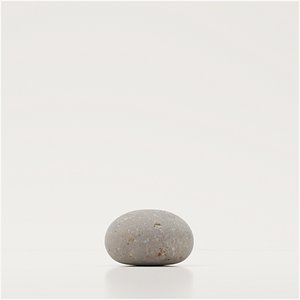 3D Realistic Weathered Smooth River Stone model