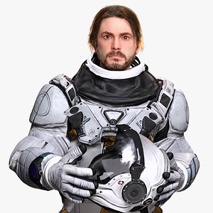 3D Sci-Fi Astronaut Character High-Quality PBR 3D Model