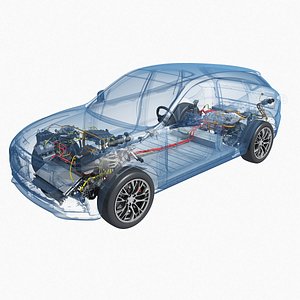 Electric SUV chassis Xray model