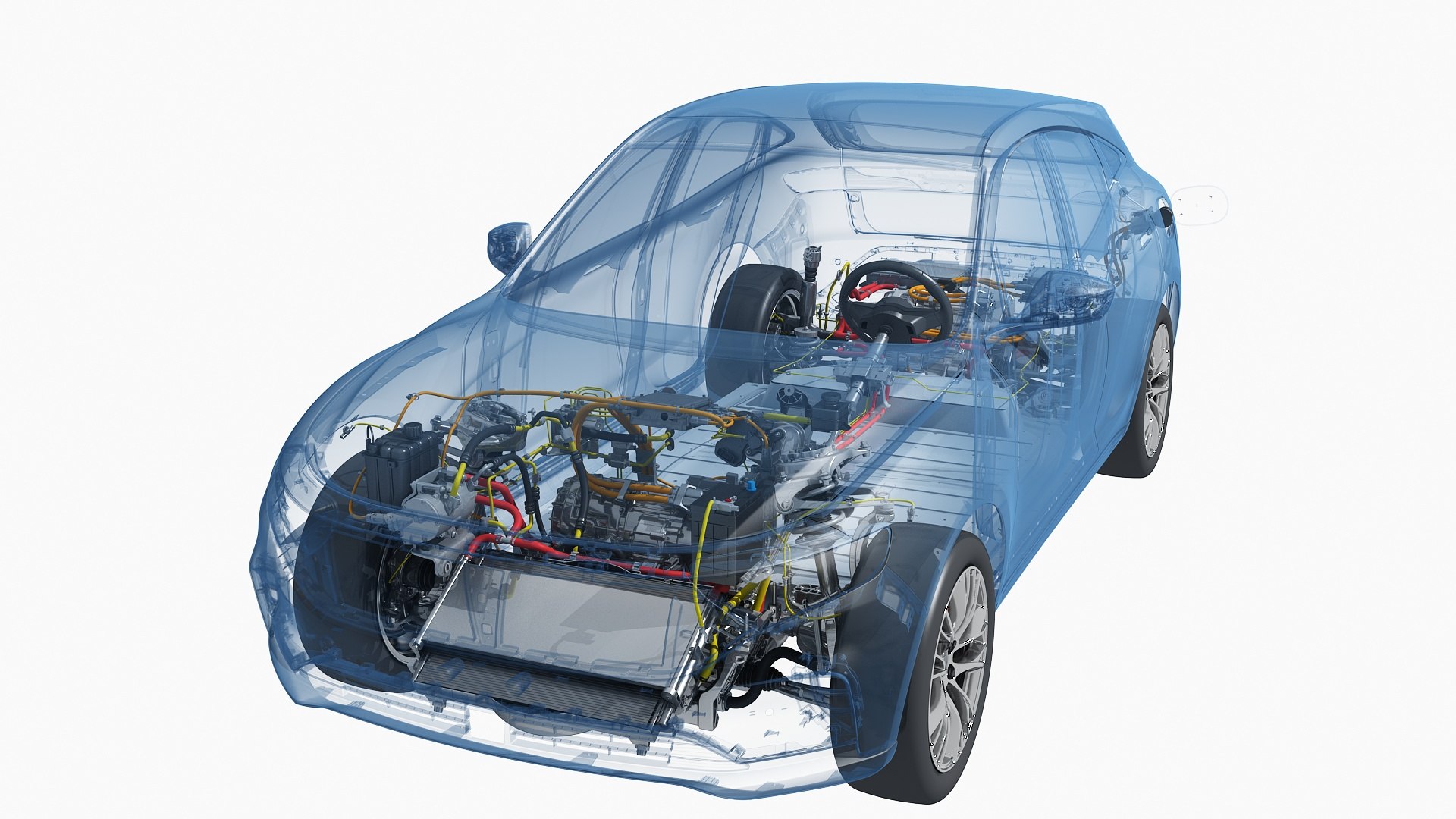 Electric SUV Chassis Xray Model TurboSquid 1971386