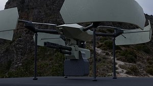 3D low-poly drone mg