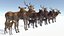3D Deer Family