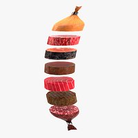 meat slices sausage form