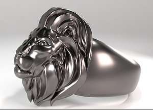 3D model print lion ring