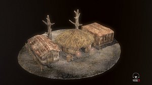 3D model hut pbr ready