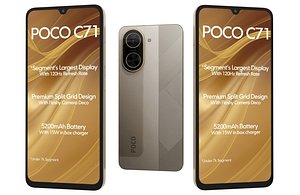 3D Xiaomi Poco C71 Gold Low Poly model