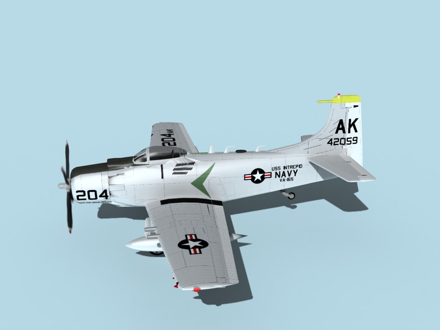 3D Skyraider Douglas A-1 - TurboSquid 1488631