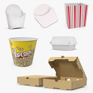 Fast Food Containers 3D Models Collection 2