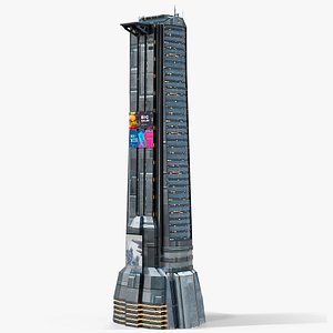 3D model Sci-Fi Futuristic Skyscraper PBR 02