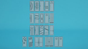 20 Doors Together 3D Model