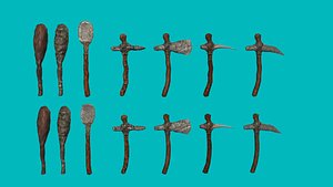 3d stone age tools model