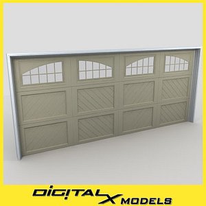 residential garage door 05 3d model