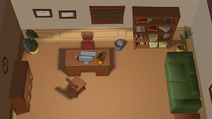 Cartoon detective office