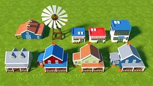 Low Poly Cartoon Houses Pack