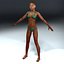 3d max rigged black female figure