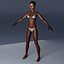 3d max rigged black female figure