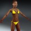 3d max rigged black female figure