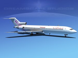 airline boeing 727 727-200 3d model