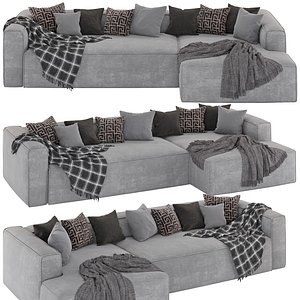 3D Sofa Blok 3-seater with right chaise longue model