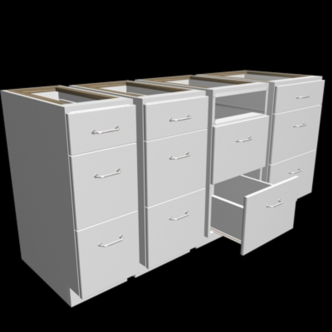 3d Model Kitchen Cabinet Drawer Base