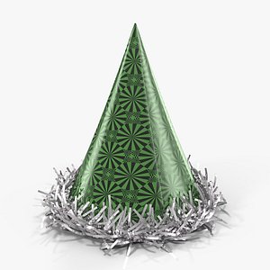 Fringed Foil Party Hat with Fur