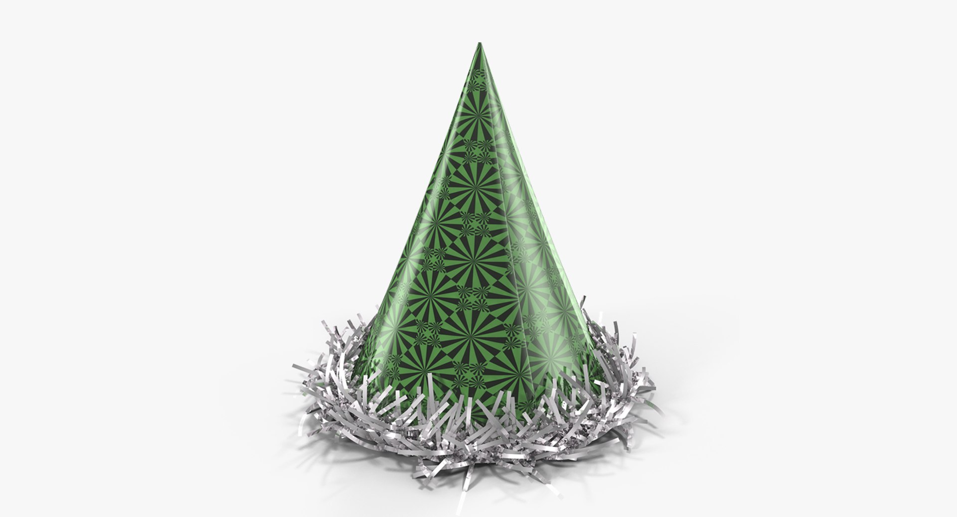 Fringed foil party hat 3D model TurboSquid 1261773