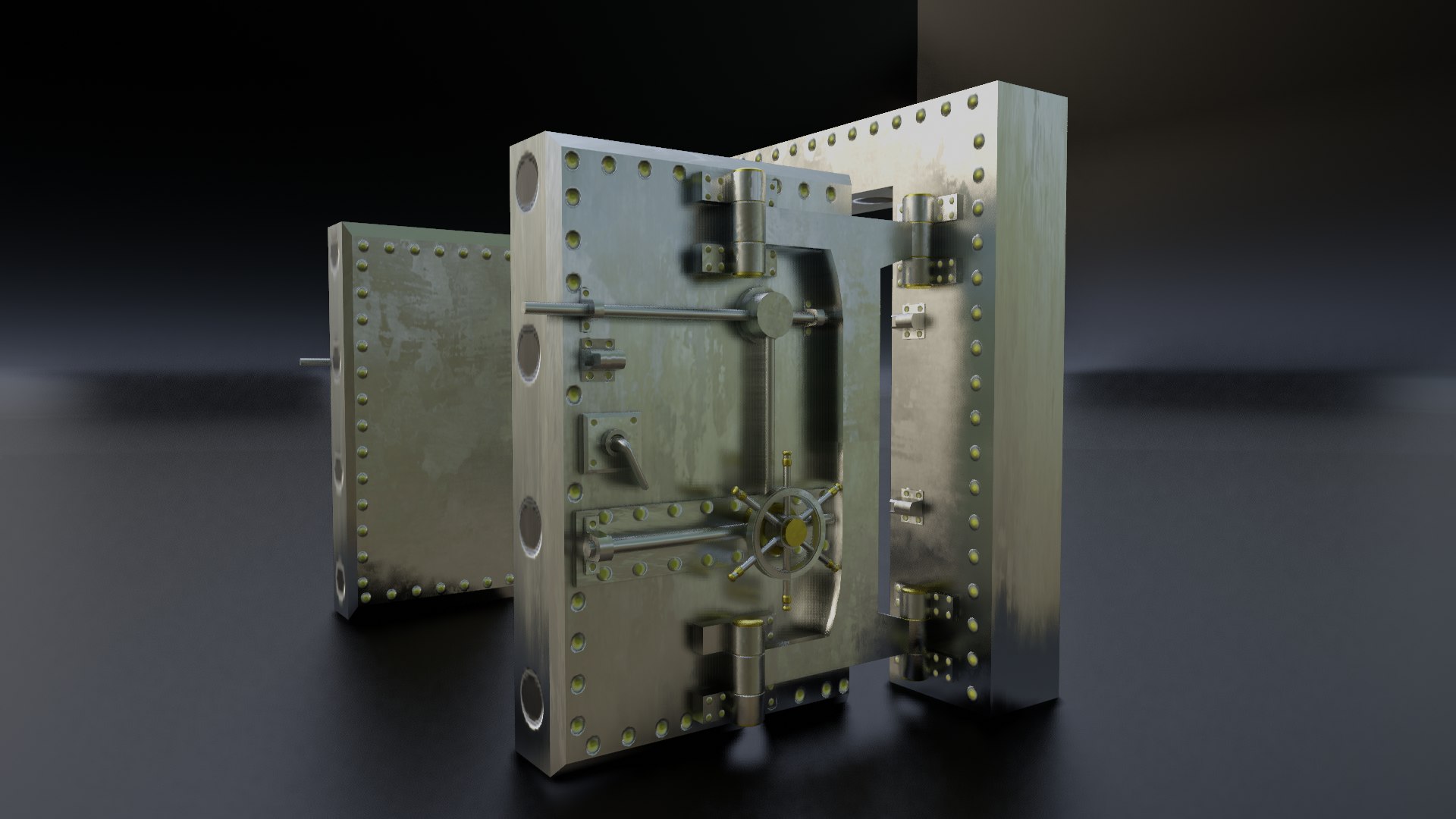 3D Reinforced Vault Door Set - TurboSquid 2000781