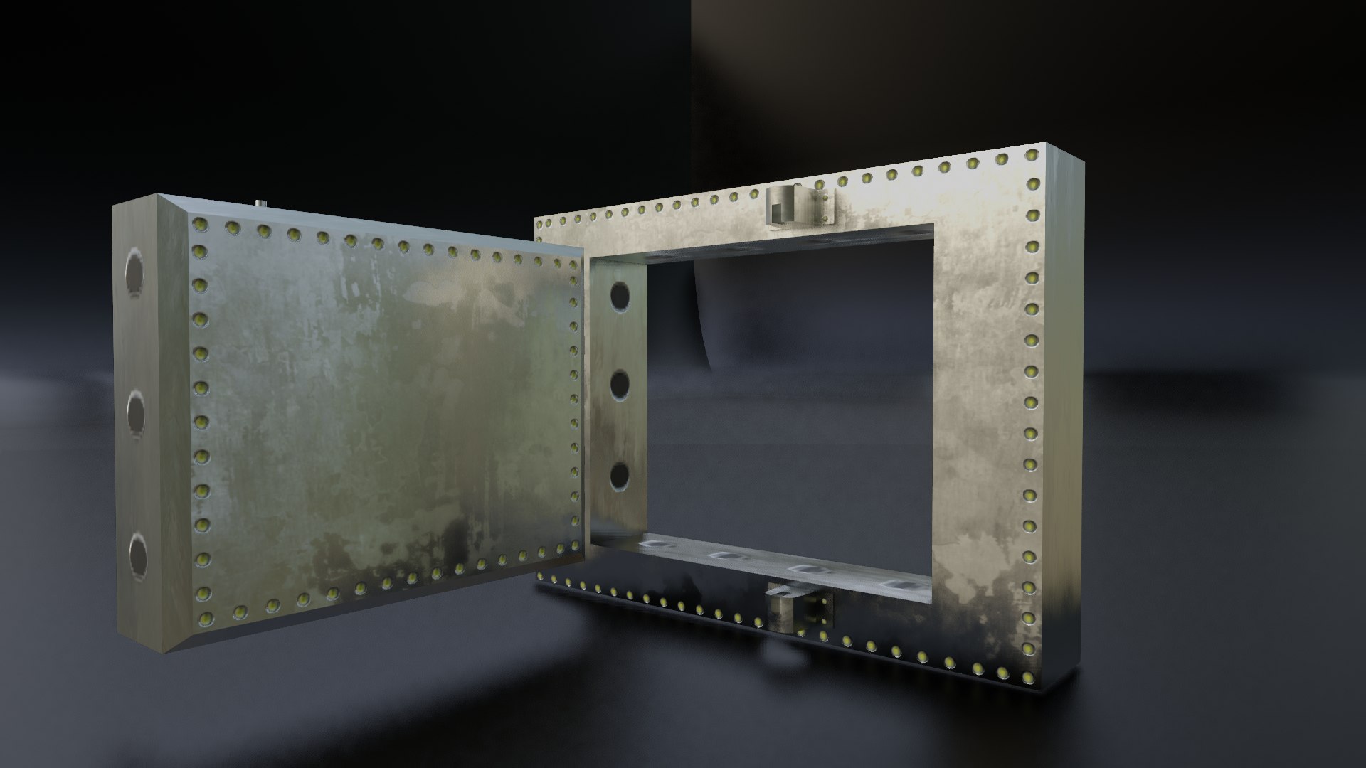3D Reinforced Vault Door Set - TurboSquid 2000781