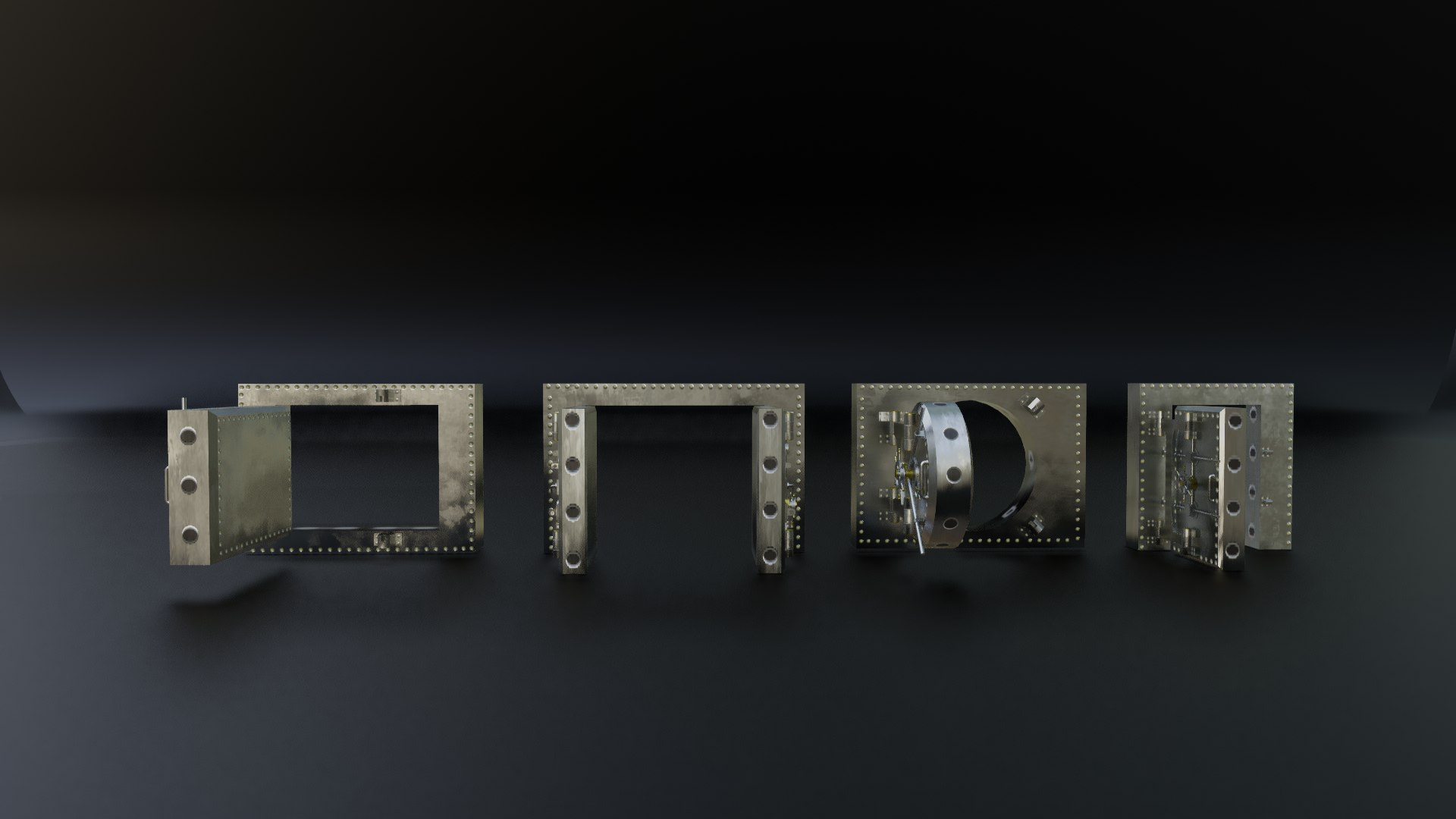 3D Reinforced Vault Door Set - TurboSquid 2000781