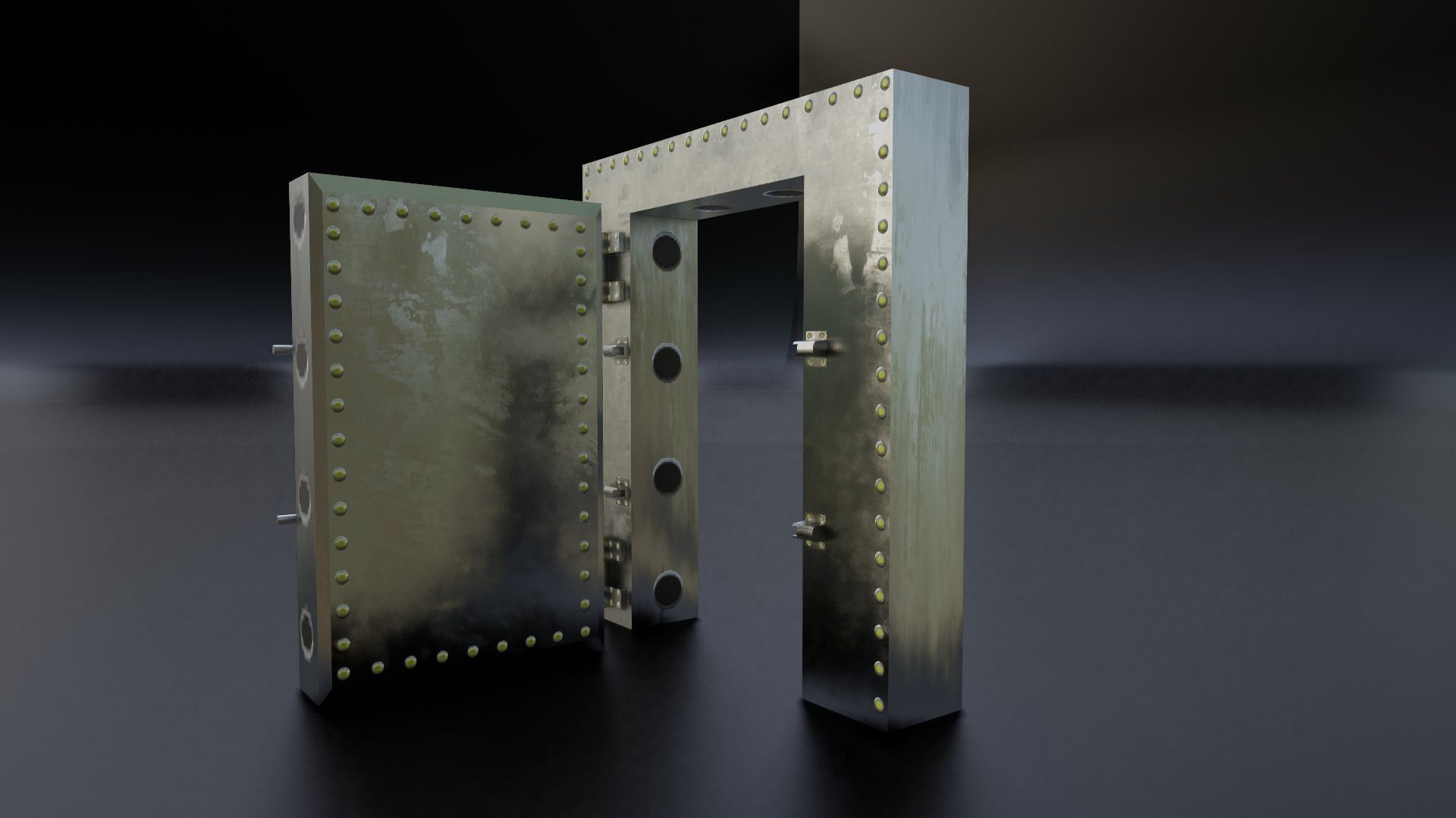 3D Reinforced Vault Door Set - TurboSquid 2000781