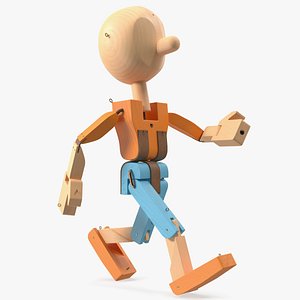 3D model Walk Colored Wooden Character