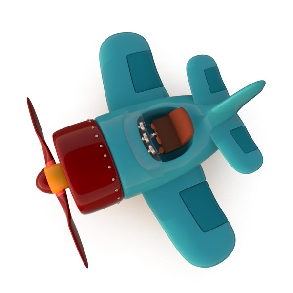 stylized cartoon plane 3d model