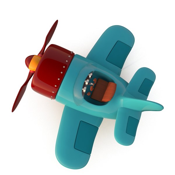 stylized cartoon plane 3d model