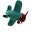 stylized cartoon plane 3d model