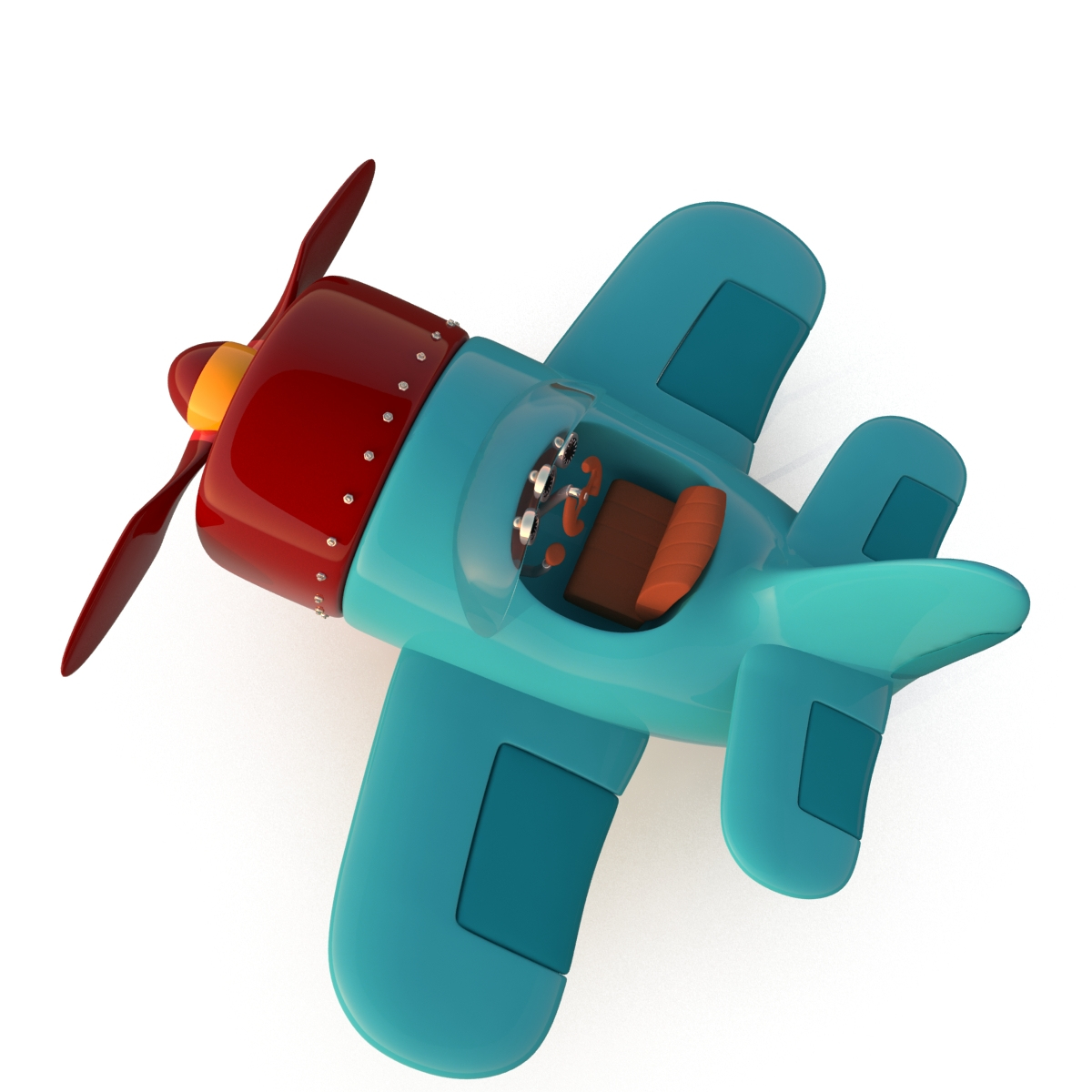 stylized cartoon plane 3d model