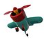 stylized cartoon plane 3d model