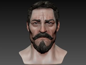 macho realistic male head 3d model
