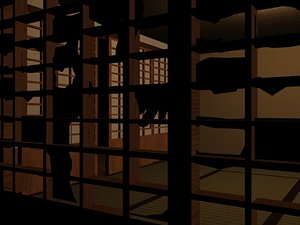japanese shoji 3d model