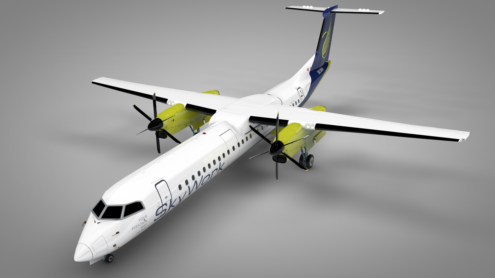 SkyWork Bombardier DHC-8 Q400 Dash 8 L1512 3D Model - TurboSquid