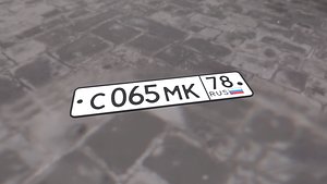 russian license plate 3D model
