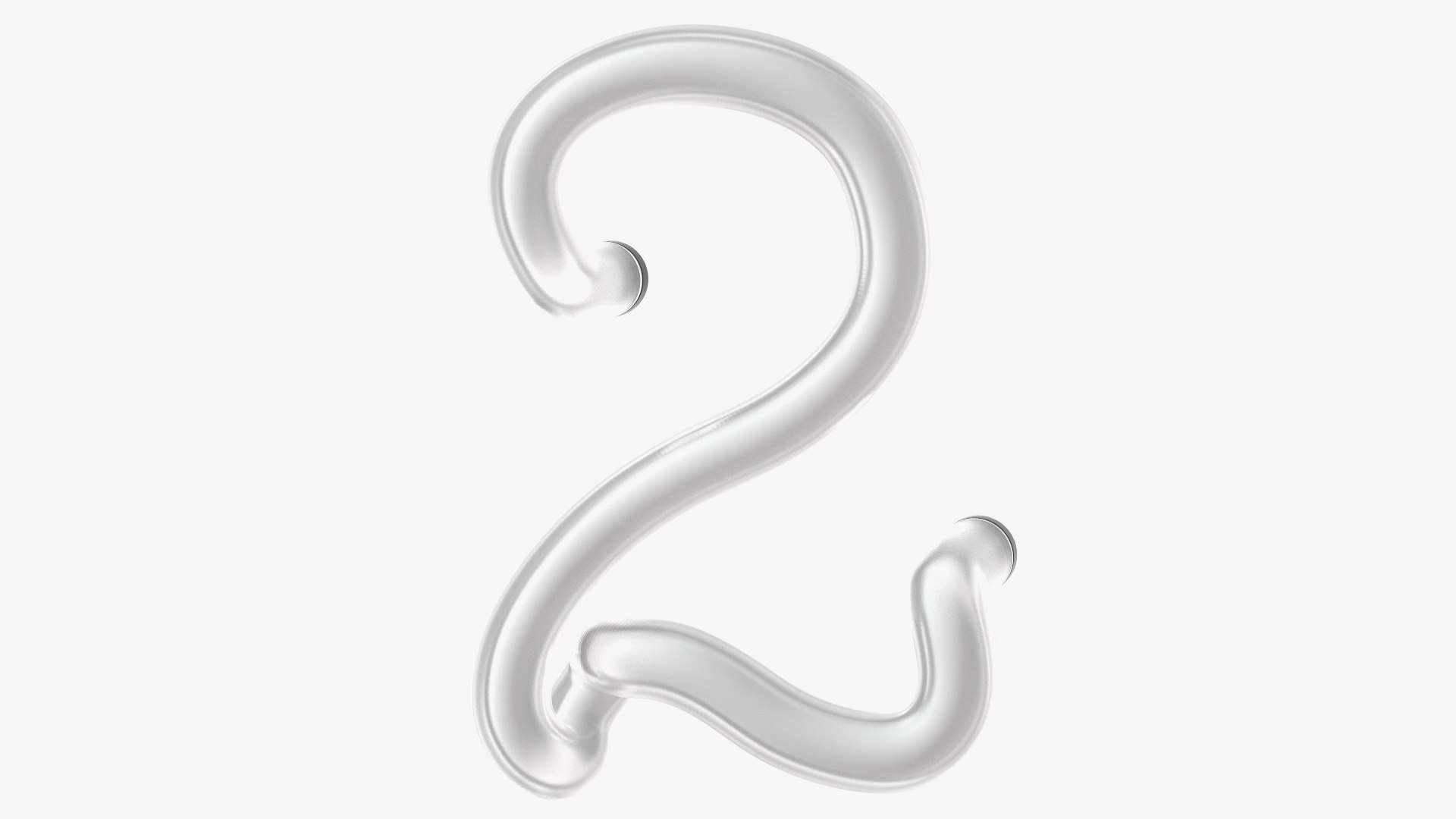 Neon Tube Light Number 2 3D model preview
