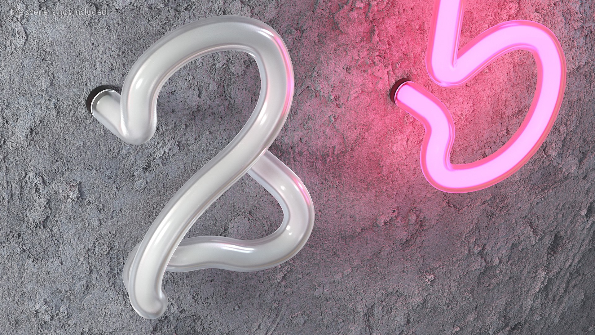 3D Neon Tube Light Number 2 Model - TurboSquid 1855592