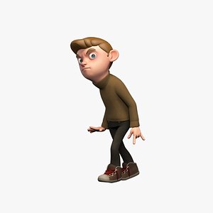 Rigged Cartoon Boy Sulky