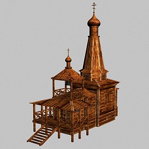 church wooden 3d max