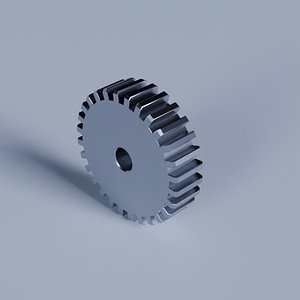 3D 3D Spur Gear M1 Z28 Bore 5 mm x 8 mm Thickness