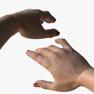 3D Realistic Woman Hands left right Low-poly 3D model High-Quality Low-poly 3D model